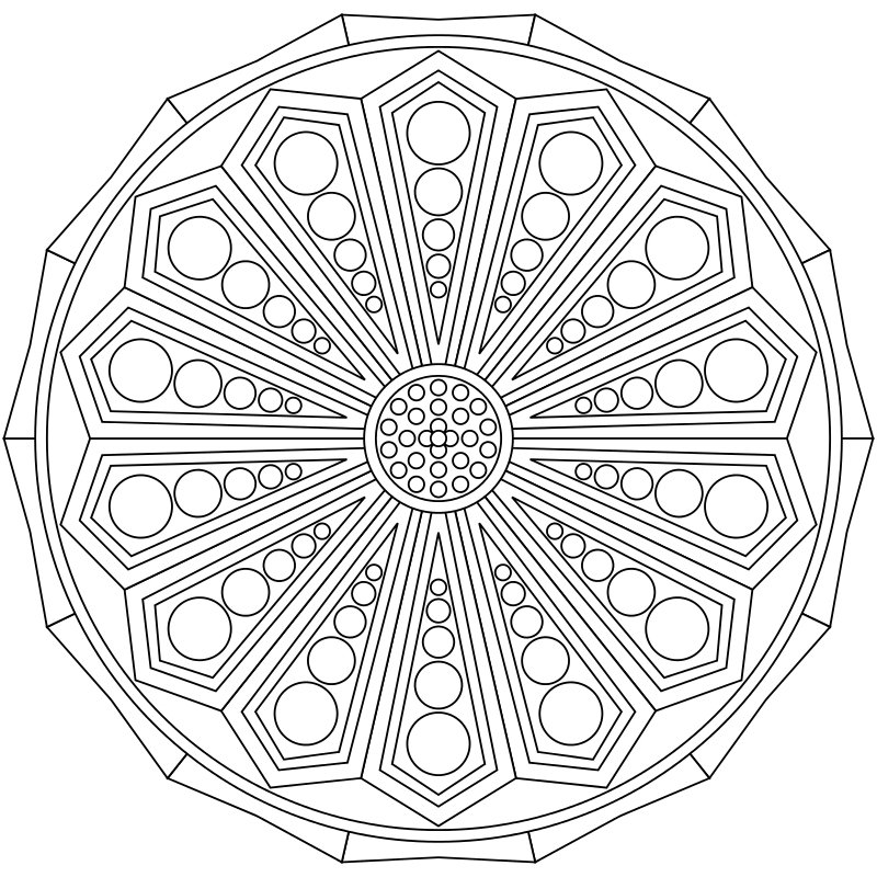 Mandala di forza interiore numero 8, disegno da colorare per ritrovare solidità