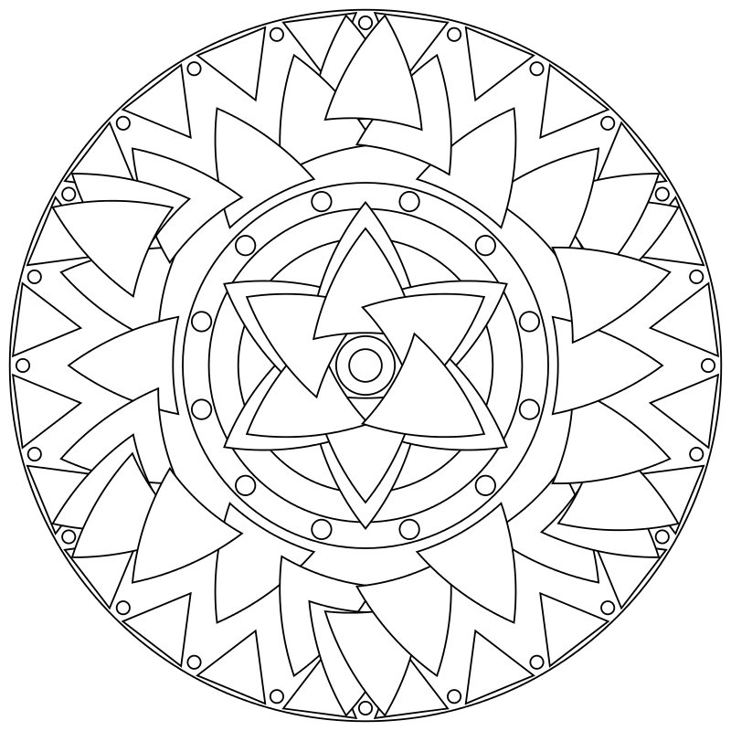 Mandala Epifania di primavera da colorare, disegno sul risveglio della natura